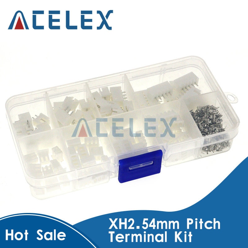 230pcs XH2.54 2p 3p 4p 5 pin 2.54mm Pitch Terminal Kit / Housing / Pin Header JST Connector Wire Connectors Adaptor XH Kit