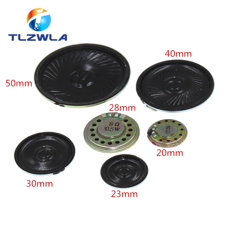 10pcs 8R 0.5W Horn Loud Speaker Buzzer Ringer 20mm 23mm 28mm 30mm 40mm 50mm 8 ohm 0.5W Small loudspeaker