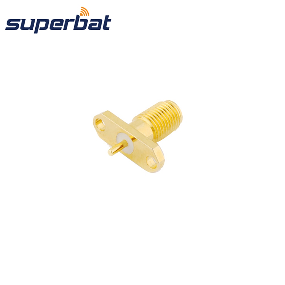 Superbat SMA 2 Hole Panel Mount Female with Solder Post Terminal Medium Version RF Coaxial Connector