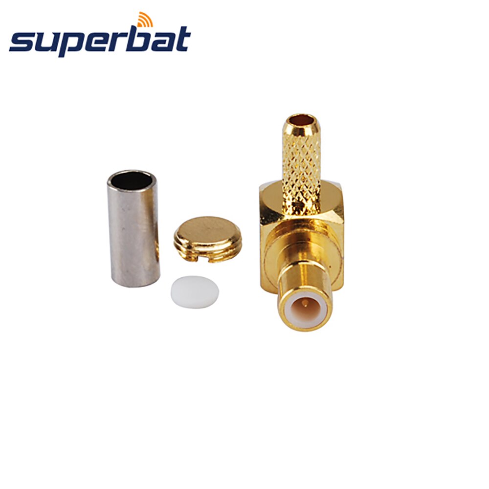 Superbat SMB Crimp Female Right Angle RF Coaxial Connector for Cable RG174 RG316 LMR100