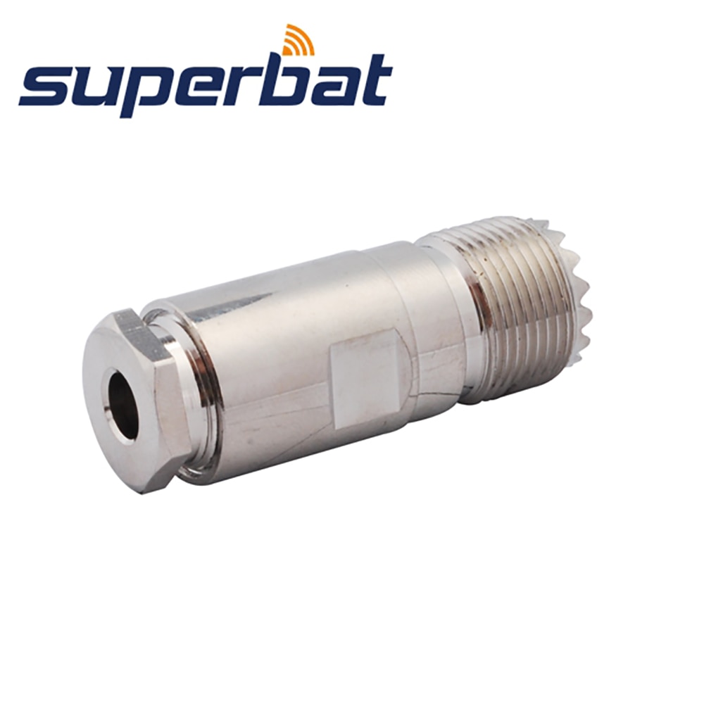 Superbat UHF SO239 Female Connector 50 ohm Clamp RF Coaxial Connector for Cable LMR195 RG58,RG400,RG142 Straight