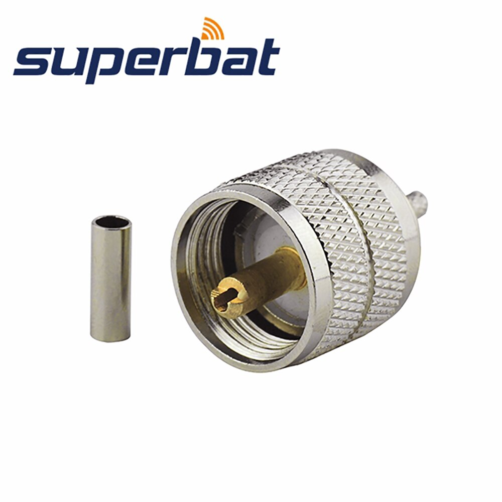 Superbat UHF Pl259 Crimp Male RF Coaxial Connector for RG174 RG178 RG316 LMR100 Coaxial Cable