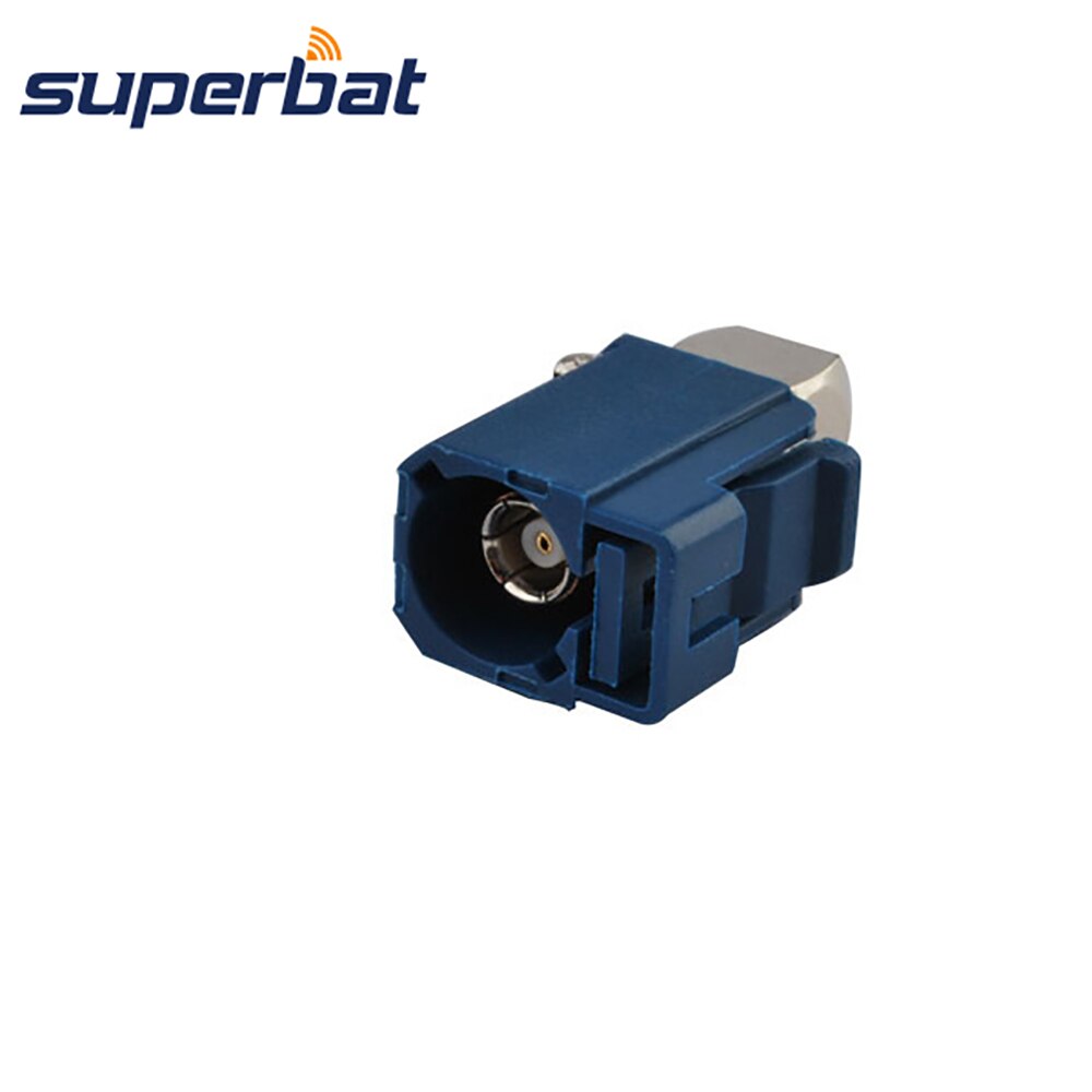 Superbat Fakra C Blue Female Crimp RF Connector Right Angle for GPS Telematics/Navigation MFD2 RNS2 RNS-E for RG316 RG174 LMR100