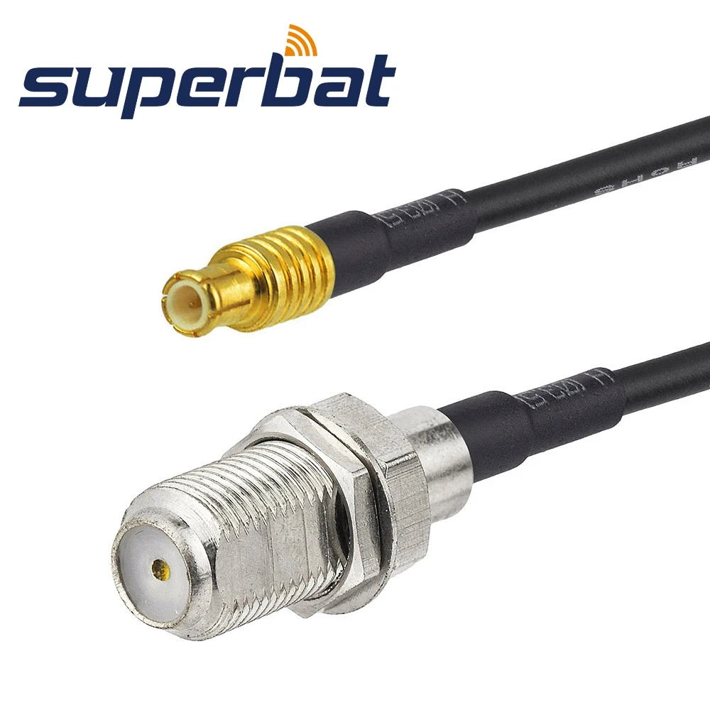 Supetbat UMTS Antenna Pigtail Cable F-Type Female to MCX Male Straight RG174 15cm for Broadband Router Ericsson W30 W35