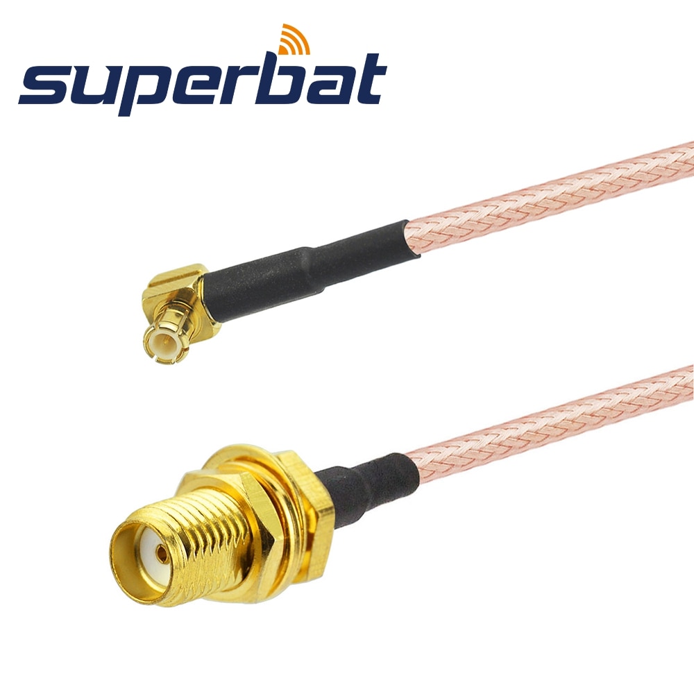 Superbat UMTS Antenna Pigtail Cable SMA Female to MCX Male Right Angle RG316 15cm for Broadband Router Ericsson W30 W35