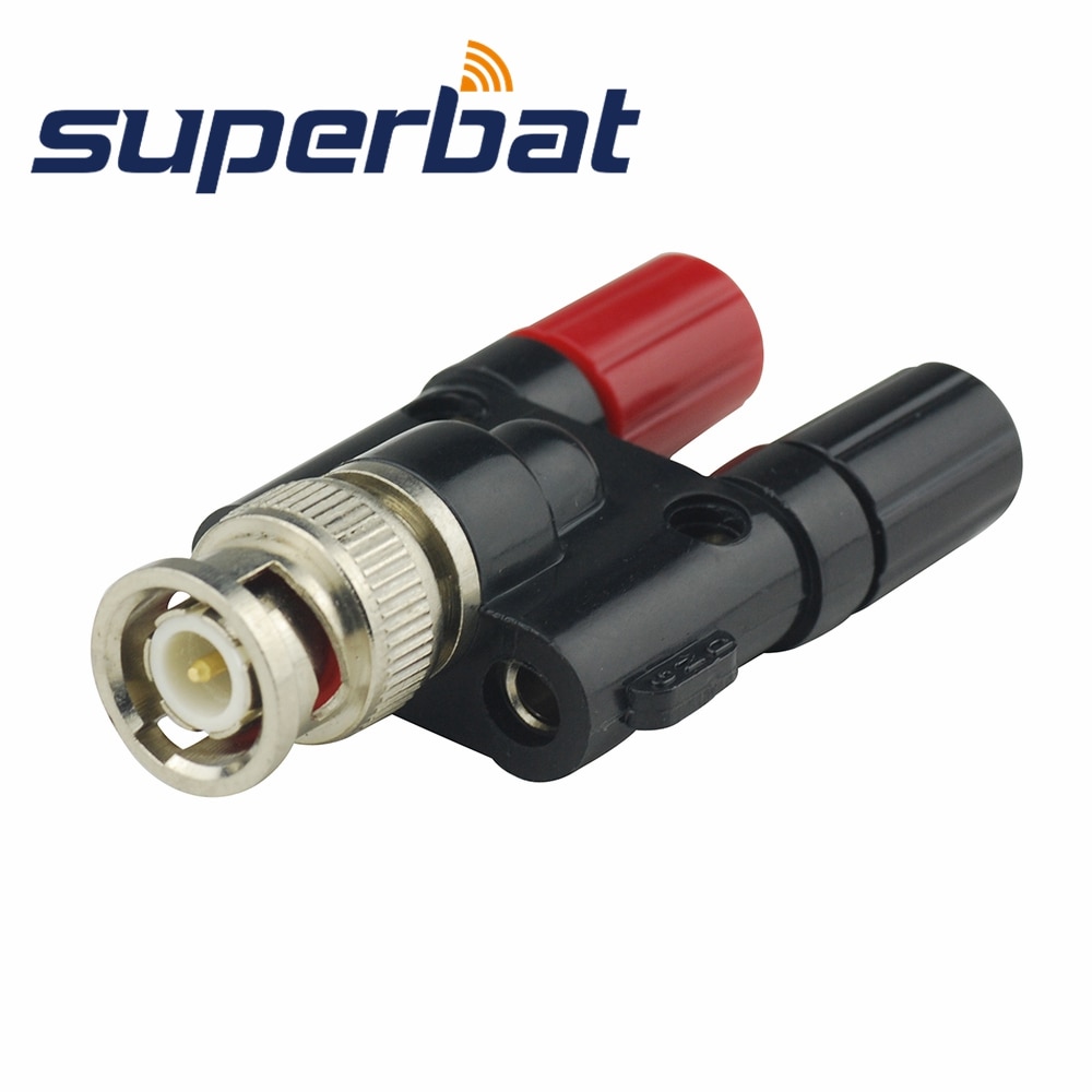 Superbat BNC Adapter BNC Male to Dual Banana Female RF Coaxial Connector