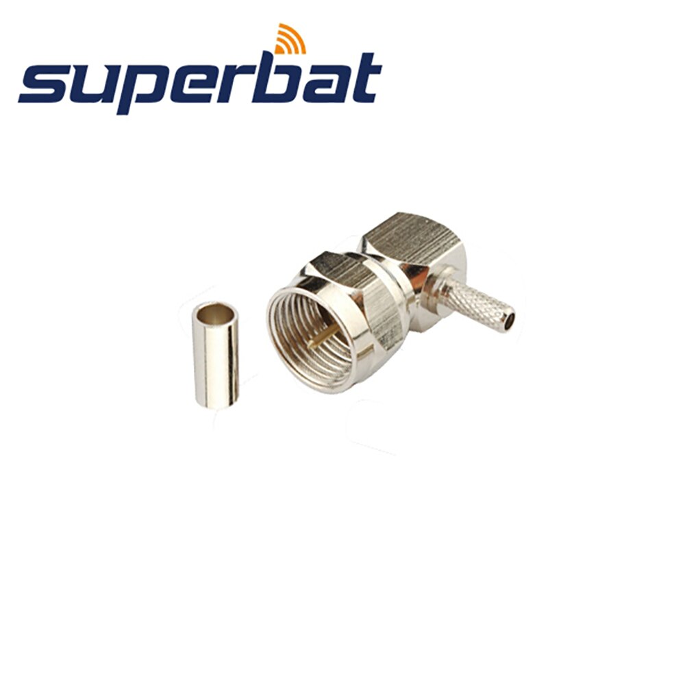 Superbat F Crimp Male Right Angle Connector for Cable RG179 RG174 RG178 RG316 LMR100
