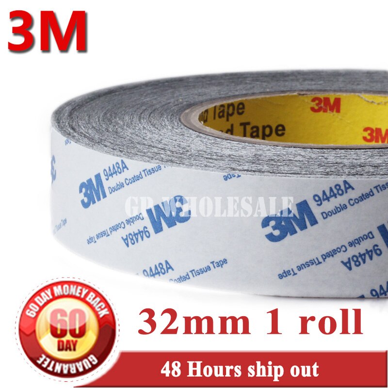 32mm* 50 meters 3M BLACK 9448 Double Sided Adhesive Tape Sticky for phone LCD 3M9448B #959