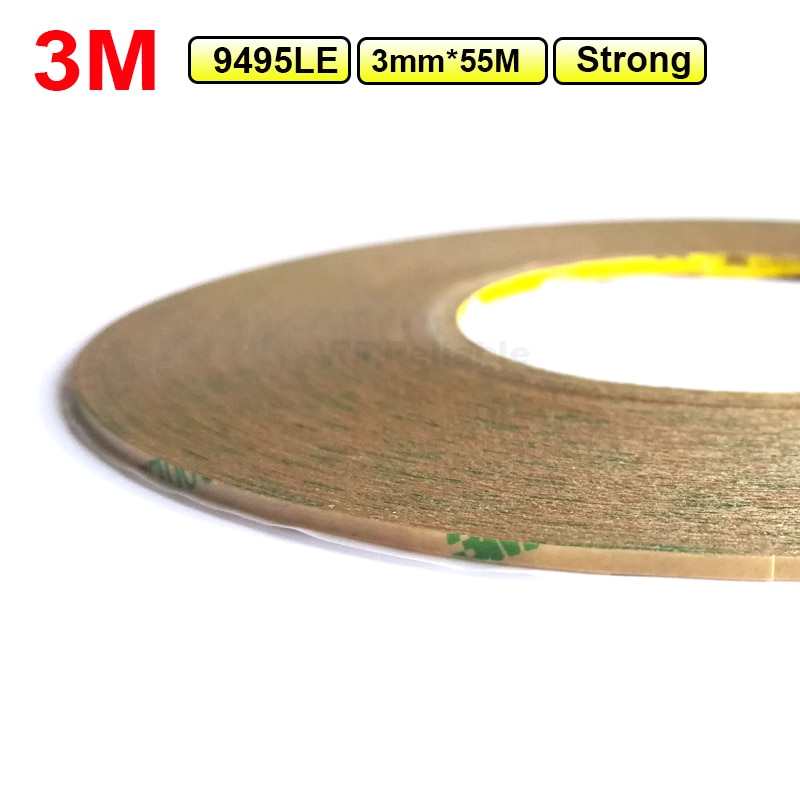 (3mm *55M) Two Faces Adhesive Transfer Tape for LCD Screen Digizter Lens Strong Adhesive Bond, Waterproof 3M 9495LE, 300LSE