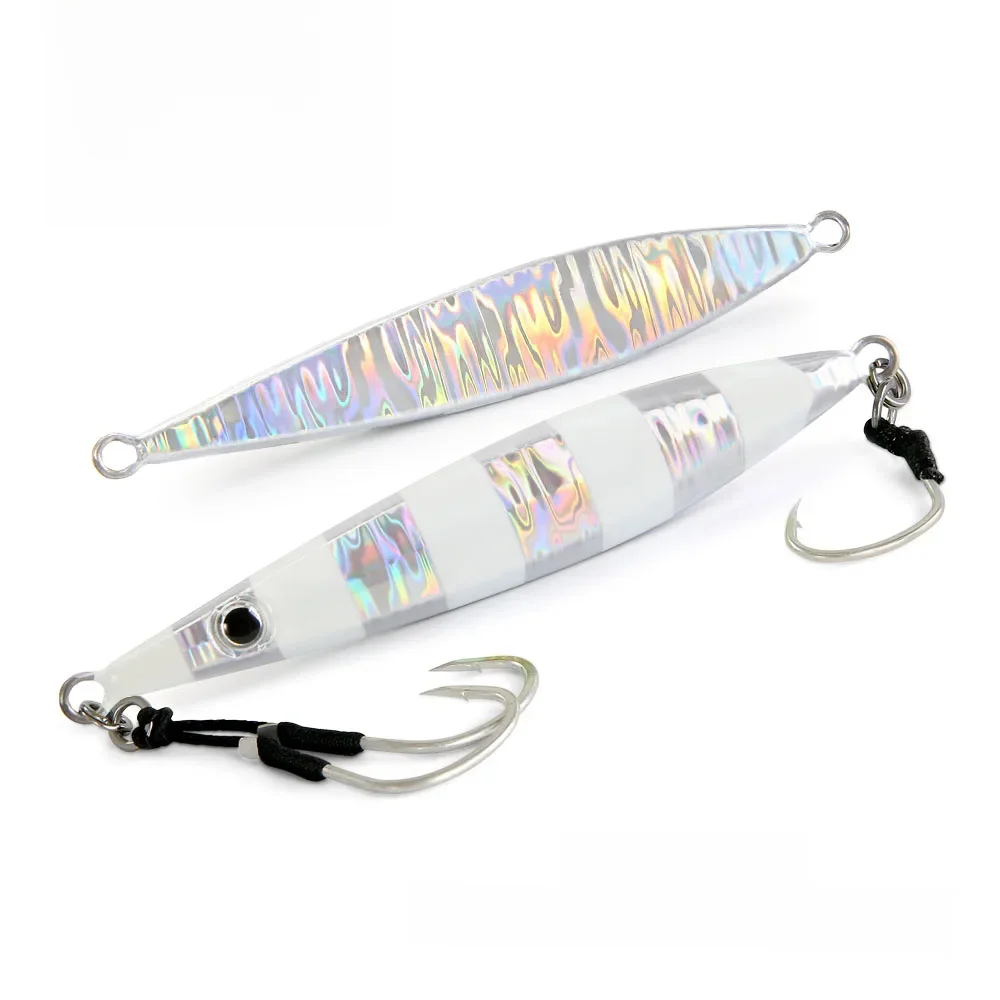 FSTK Fishing Lure Metal Jig Slow Jig Long Casting Spoon 20g40g60g80g Artificial Bait with Assist