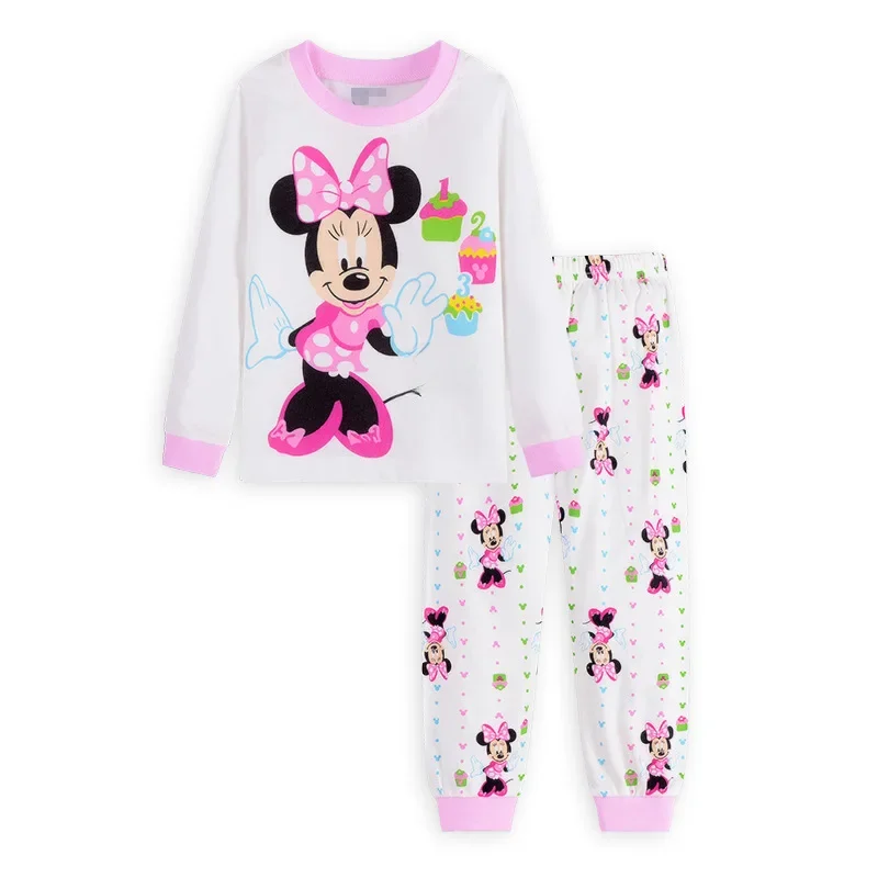 1-7y 2pcs New Kids Minnie Mouse Pajamas Sets Baby Girls and Boys Clothes Pijamas Anna Elsa Cartoon