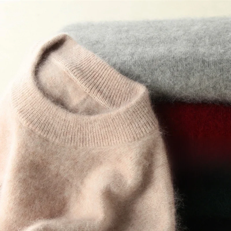Super Warm 100% Mink Cashmere Sweaters and Pullovers Women Autumn Winter Soft Sweater Half