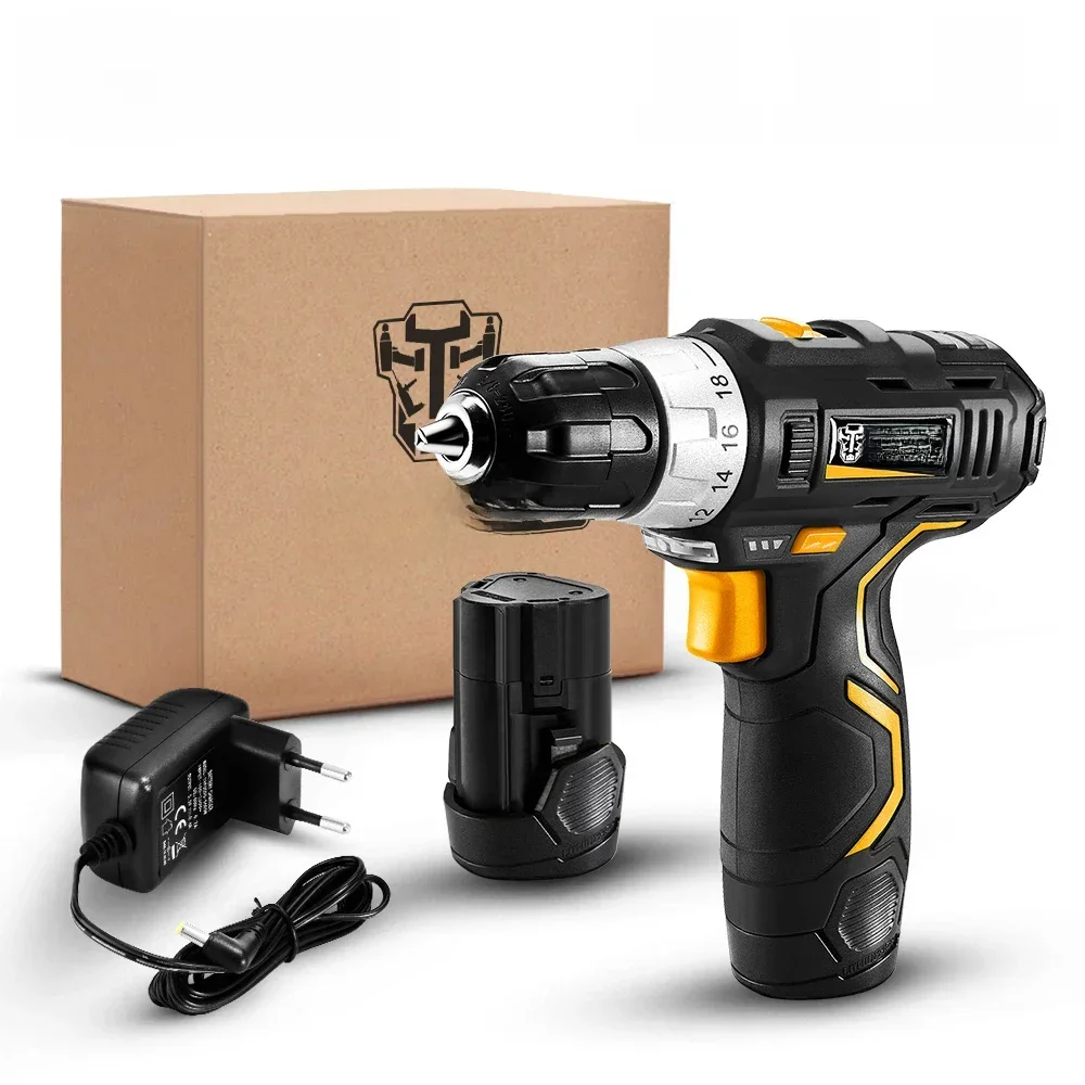 DEKO GCD12DU3 12-Volt Max Lithium-Ion Battery 32N.m 2-Speed Electric Cordless Drill Mini Drill