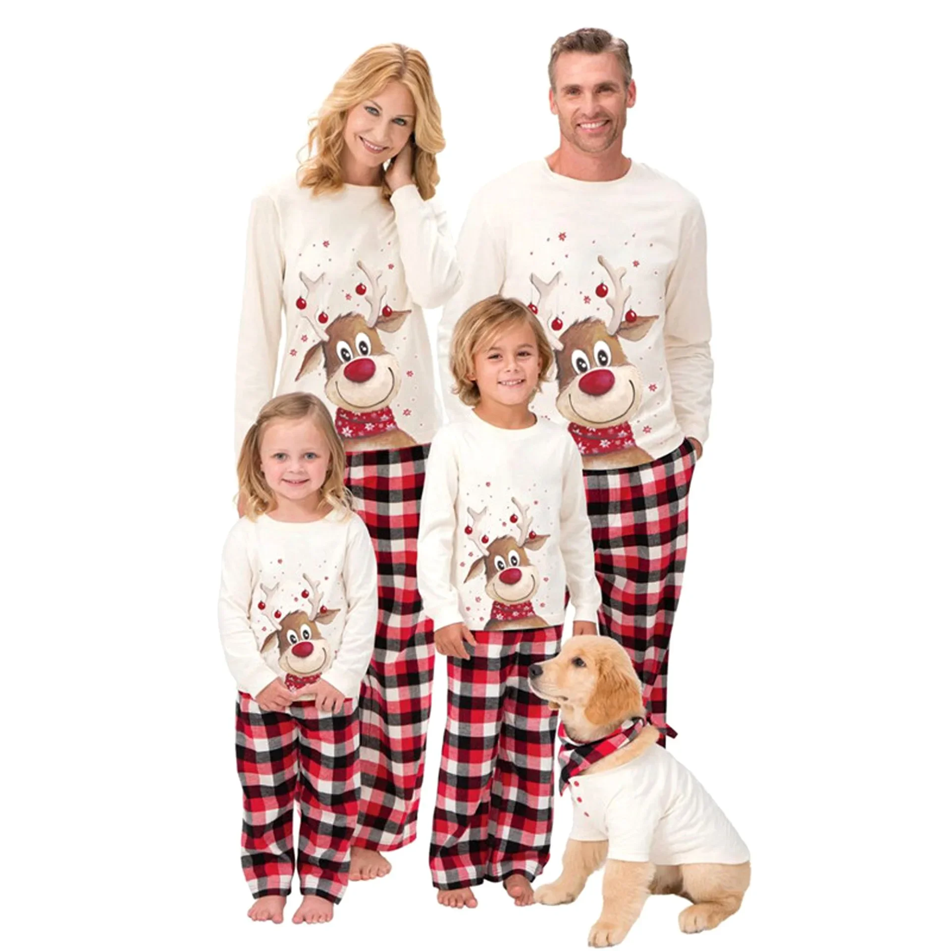 2023 Christmas Family Matching Pajamas Adults Kids Family Matching Outfits Top+Pants 2PCS Xmas