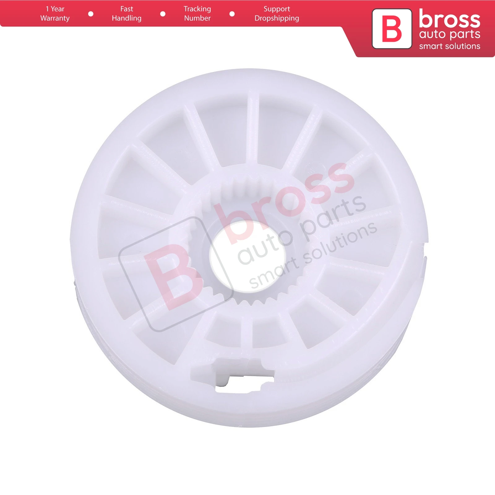 Bross Auto Parts BWR218 Power Electrical Window Regulator Wheel Front Left or Right Doors 7
