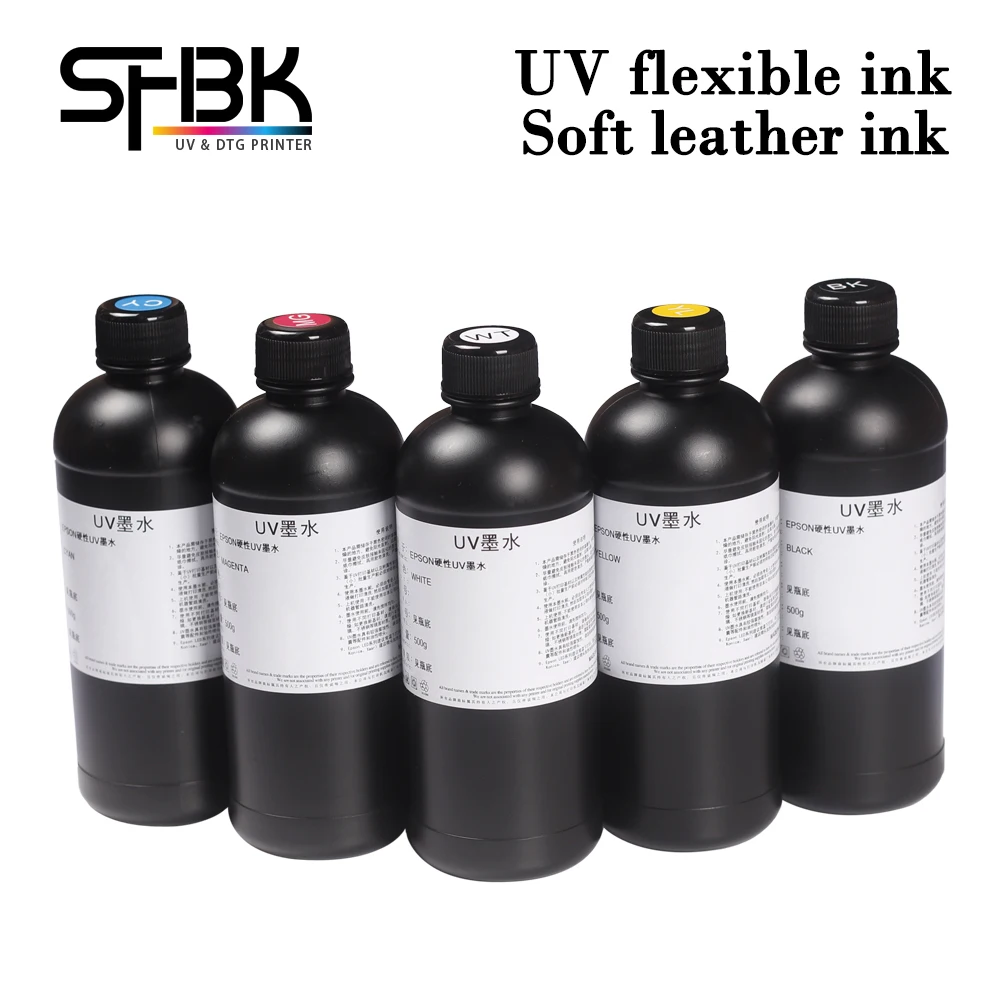 250ml 500ml soft uv ink For EPSOM UV flatbed Printer A2 A3 A4 L800 L805 R1390 L1800 R2000 XP600 T800 Flexible Leather UV ink