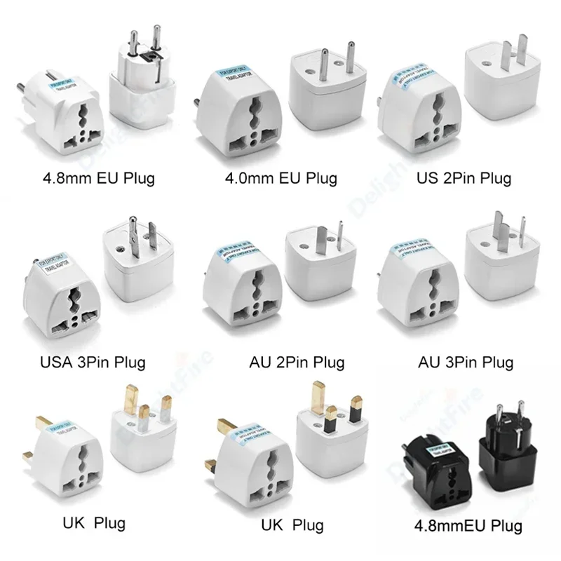 KR Plug Adapter Multifunction Universal AU UK US To EU Electrical Socket Type E/F France Spain Plug Travel Adapter AC Outlet