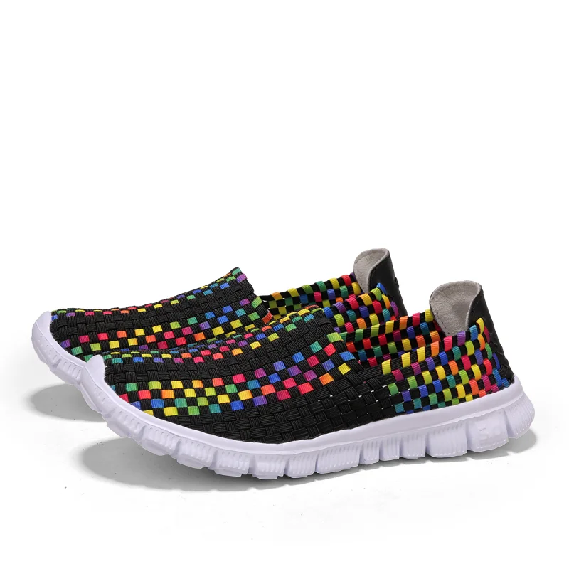 Spring woven shoes women's casual shoes lazy flat bottom one pedal set foot parent-child shoes