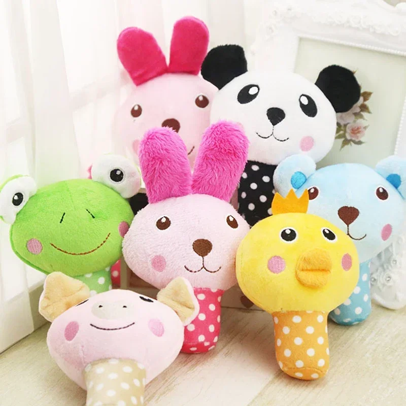 Funny Fleece Durability Chew Molar Toy Cute Pet Dog Cat Plush Squeak Sound Dog Toys Rabbit Frog