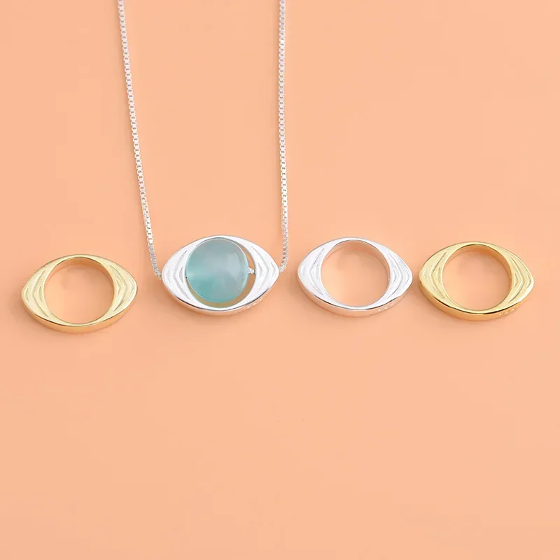 925 Sterling silver can put beads eye piercing accessories Handmade DIY bracelet necklace material