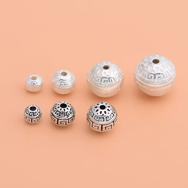 Handmade material Jewelry accessories 925 sterling silver vintage recycled beads wholesale to make bracelet necklace