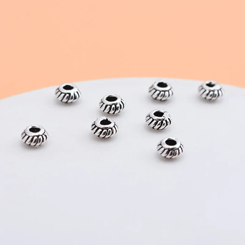 10PCS Buddhism beads septa S925 sterling silver Thai silver beads loose beads handmade DIY jewelry
