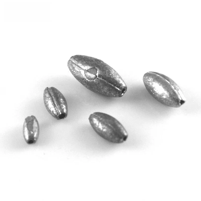 MNFT 1Pack 0.35g, 0.5g, 0.6g, 1g, 2g Olive In Line Lead Sinker/Weight Fishing Tackle Accessories
