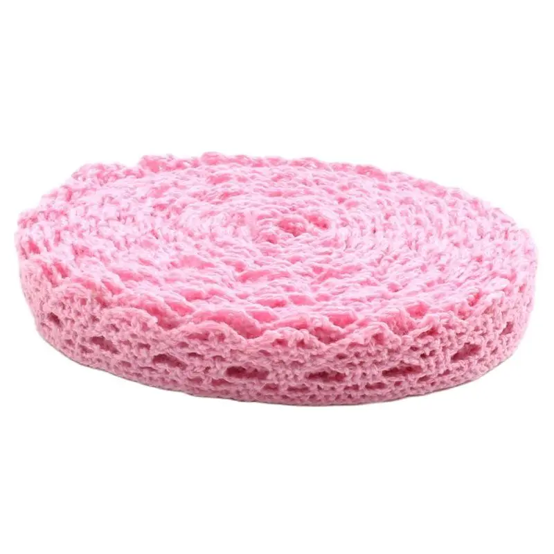 10yards/lot Pink Cotton Lace Trims Diy Material Apparel sewing Accessories Cotton Fabric Ribbon