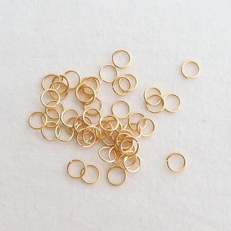 (3654)10g 3*0.5MM 4*0.7MM 5*0.8MM 6*0.9MM 8*1.2MM 10*1.2MM 24K Gold Color Real Gold Color Jump Rings Split Rings High Quality