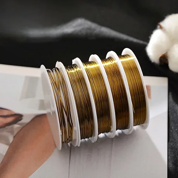 1 Roll 0.3MM 0.4MM 0.5MM 0.6MM 0.8MM 1MM Antique Bronze Can make shape Copper Metal Wire Diy Findings Accessories Wholesales