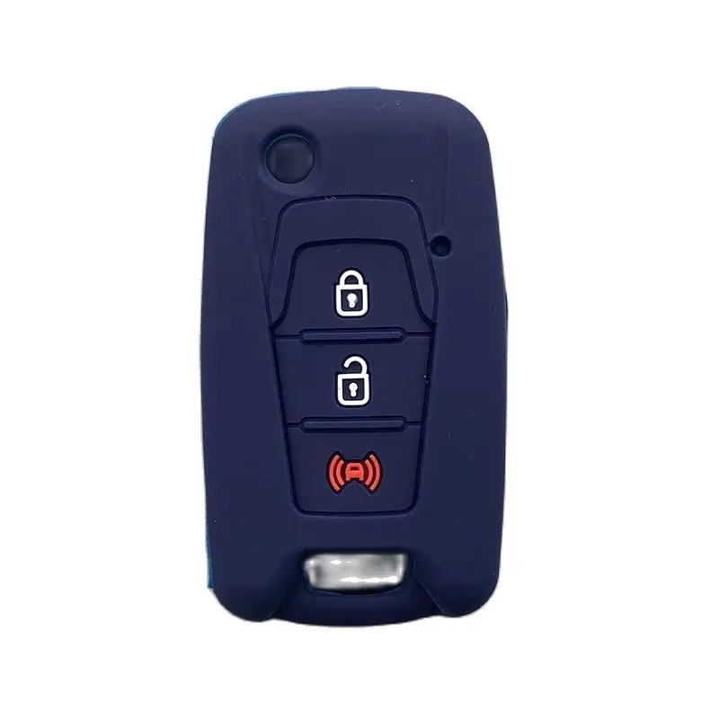 3 button silicone car key cover set holder case for SSANGYONG KORANDO floding key