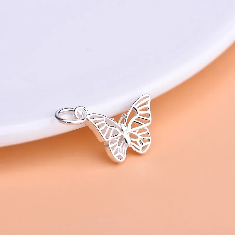 S925 Sterling silver fashion Butterfly bracelet Necklace Pendant Handmade DIY made material jewelry