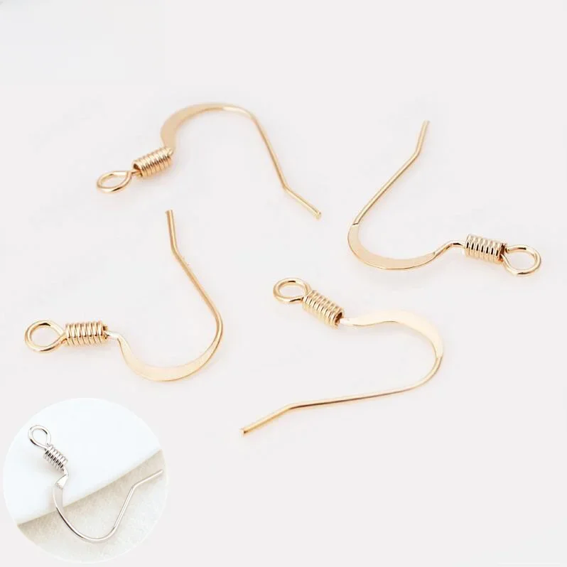 (2239)20PCS Height 16MM 24K Gold Color Plated Brass Earring Hook Diy Jewelry Findings Accessories