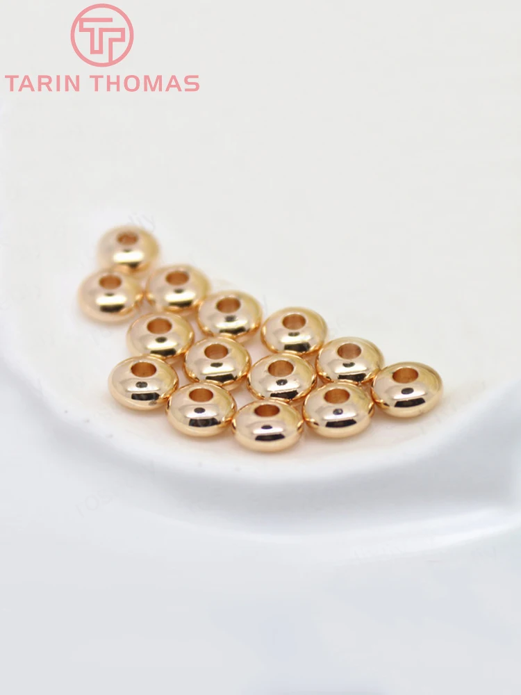 (2865)20PCS 24K Gold Color Plated Brass Wheel Spacer Beads Bracelet Beads High Quality Diy Jewelry Accessories