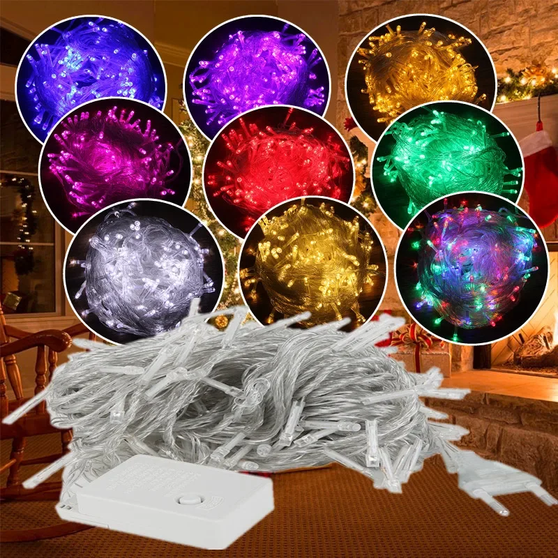 ECLH 10M 5M 100Led 40Led String Garland Christmas Tree Fairy Light Luce Waterproof Home Garden Party