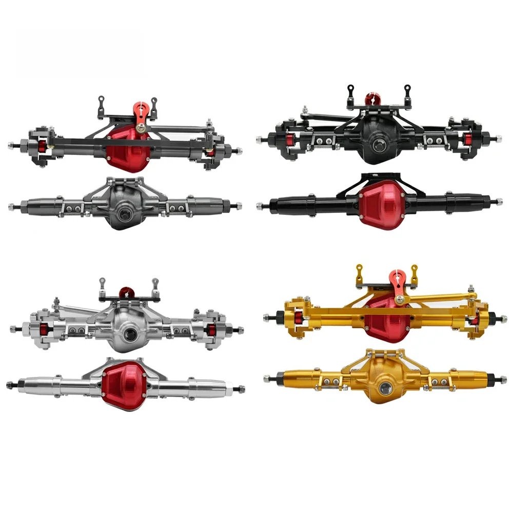 Metal CNC Front Rear Axle with Servo Base for 1/10 RC Rock Crawler Car Axial SCX10 RC4WD D90 Upgrade Parts