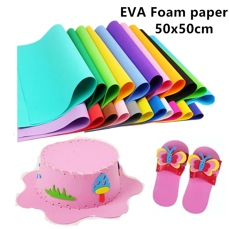 10pcs/lot 50x50cm 1mm EVA Foam Paper Handmade Foam Sheets Sponge Paper DIY Handcraft Flowers