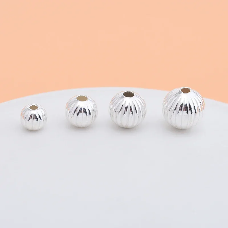 5PCS 925 sterling silver watermelon beads are suitable for DIY beading material to make bracelet