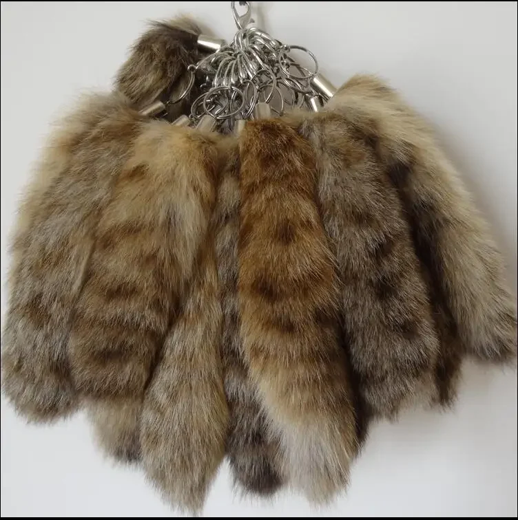 Leopard Fox Tail Fur Bag Charm Pendant Women's Chic Fox Tail Key Ring Handbag Shoulder Bag Decor Pendants Keychains
