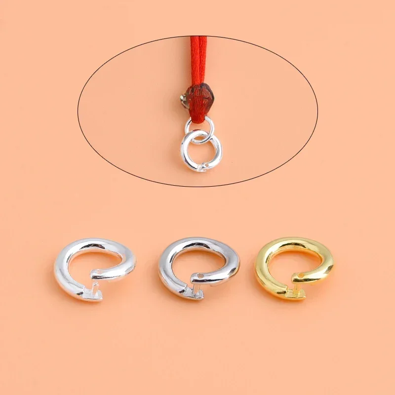 S925 sterling silver DIY bracelet necklace ring buckle, Open Ring Connection Buckle Silver Ring pendant ring