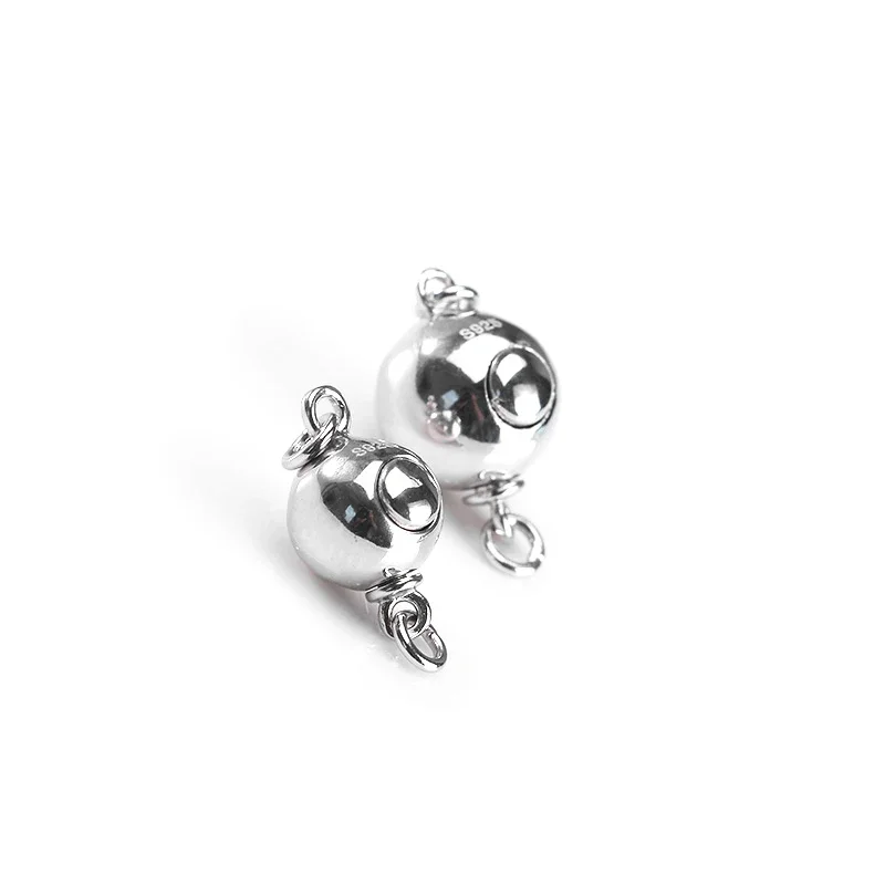 S925 sterling silver jewelry DIY accessories, bracelet necklace spring buckle, casual simple buttons