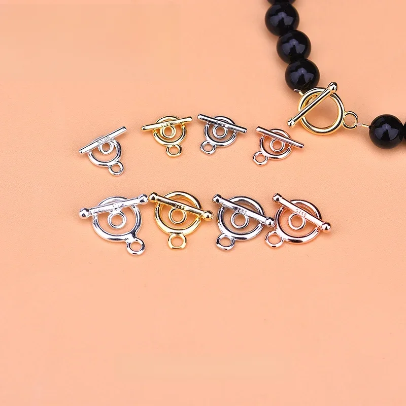 S925 sterling silver jewelry accessories TO buckle OT buckle DIY beads crystal bracelet clasp accessories