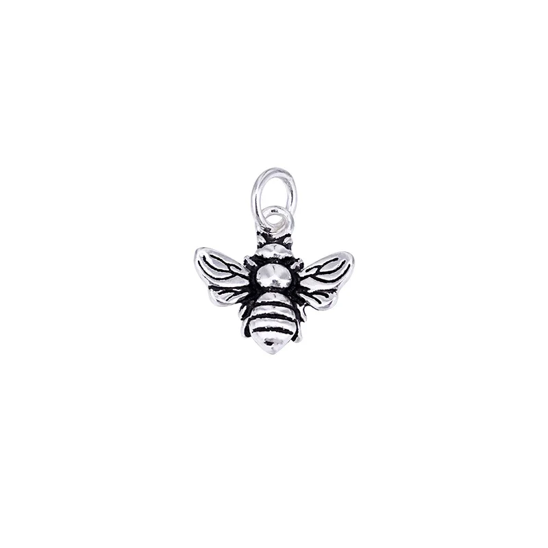 S925 Sterling Silver diy jewelry accessories Women's Vintage Bee pendant hand-beaded braid material