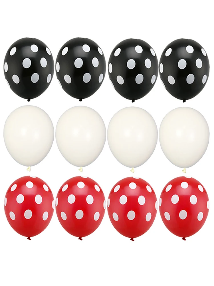 12Pc Rose Pink White Latex Balloons Polka Dot Wave Point Helium Globos Wedding Birthday Party Decor