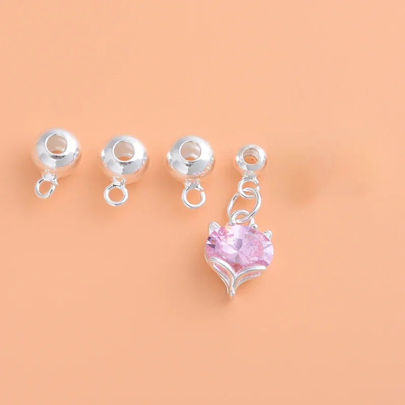 5PCS 925 sterling silver jewelry accessories, with ring beads DIY handmade bracelet material