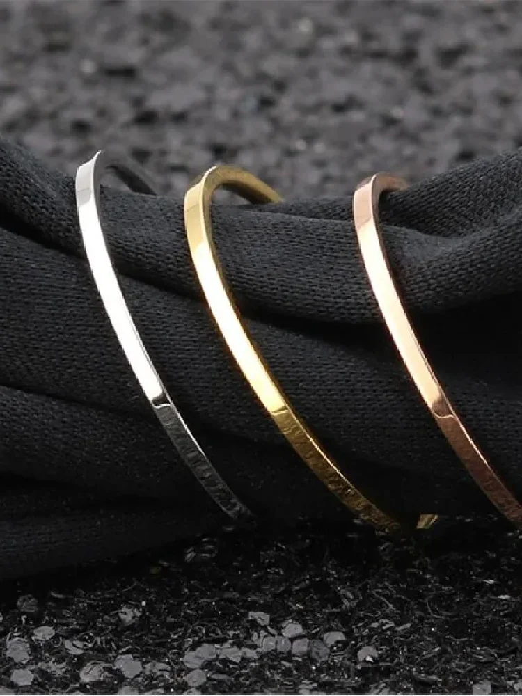 R05 Titanium Women Men Width 1MM Slim Rings 316L Stainless Steel IP Plating No Fade Good Quality Cheap Jewelry