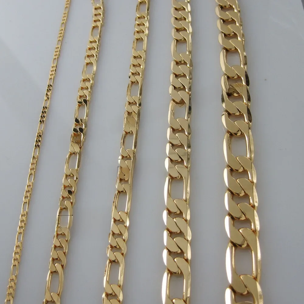 5 SIZES AVAILABLE GOLD COLOR FIGARO 1 BY 3 LINK BRACELET