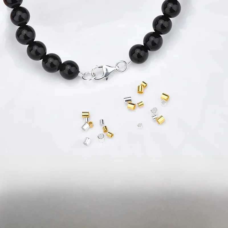 10pcs925 sterling silver diy jewelry accessories, locating beads, locating tubes, handmade beading material bracelet finishing a