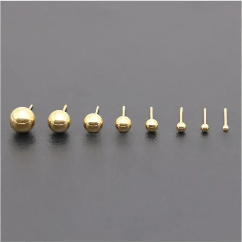 PE08 Titanium Brief Small Round Balls 2mm to 8mm Stud Earrings 316l Stainless Steel Earring IP Plating No Fade Allergy Free