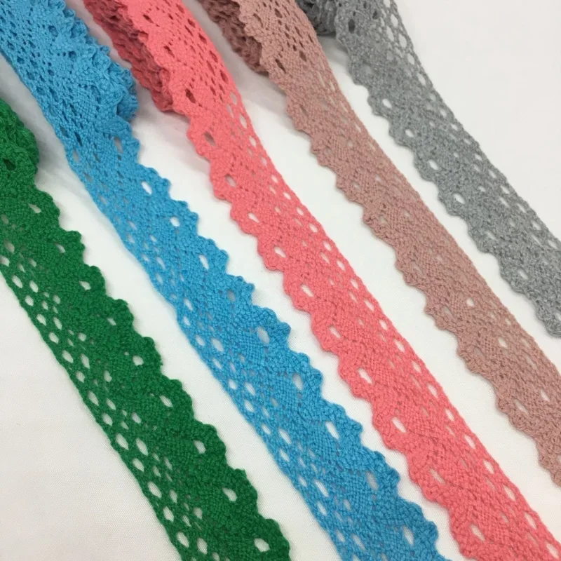 32items 5Yards 1-6cm Crocheted Cotton Lace Trims for Handmade DIY Sewing Garments Accessories Craft Deco Gift Floral Packing